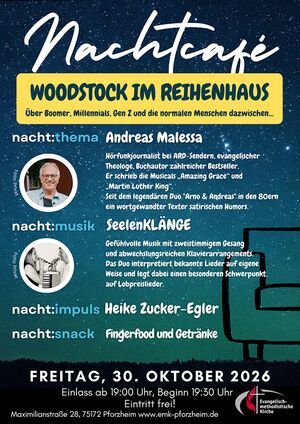 Nachtcafé am 30. Oktober 2026: Woodstock im Reihenhaus